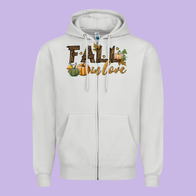 Fall In Love Zipper Hoodie Designed By Bundleandbundleshop