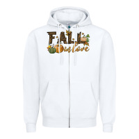 White fall in love Zipper Hoodie - BundleAndBundleShop