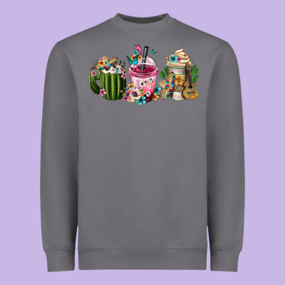 Mexican Day Of The Dead Coffee Cups Heavyweight Sweatshirt Designed By Fadigitalartstudio