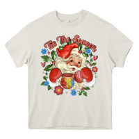 Cream mexican santa Heavy Core Tee - MaliasSmallBusiness