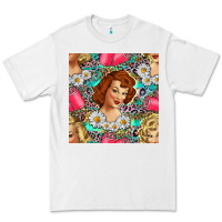 White Hairdresser Western Girl And Hair Curler Seamless Pattern Bbs Premium Tee - BundleAndBundleShop