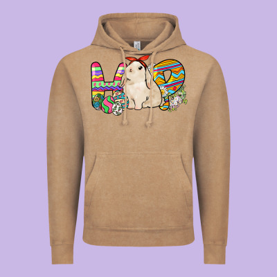 Hop Rabbit Vintage Hoodie Designed By Nancycooperartshop