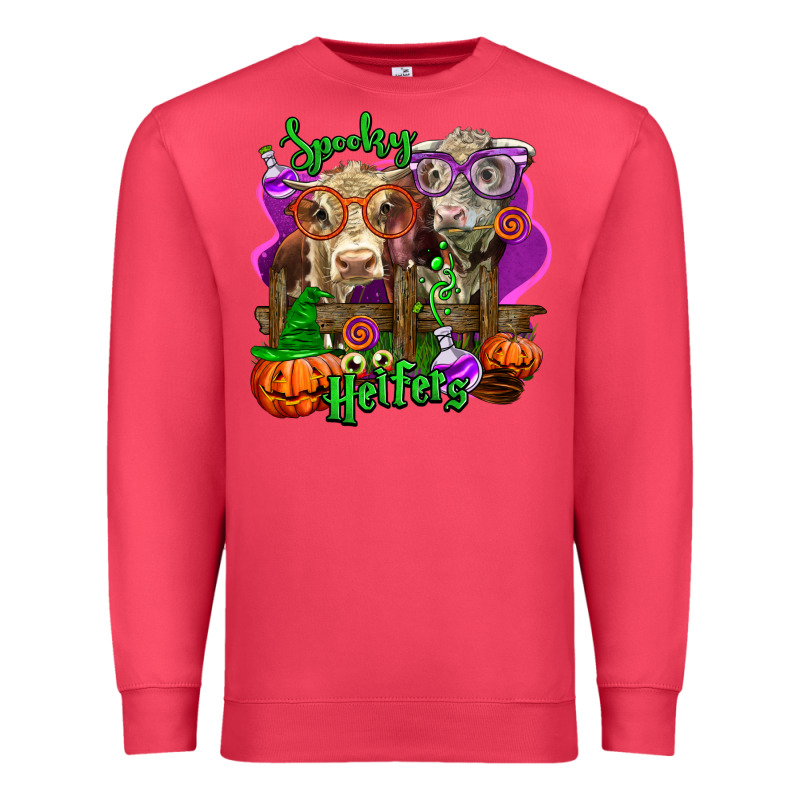 Spooky Halloween Cows Premium Sweatshirt by LillyAllenDesigns | Teevron