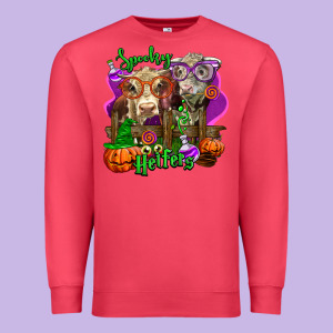 Spooky Halloween Cows Premium Sweatshirt Designed By Lillyallendesigns