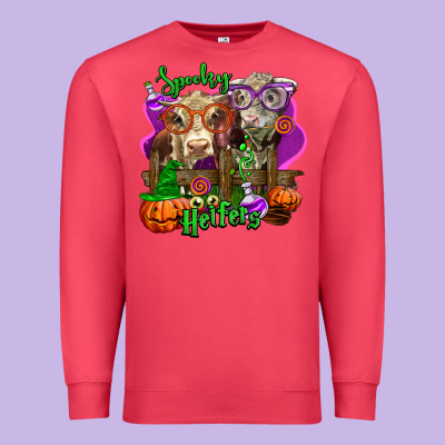 Spooky Halloween Cows Premium Sweatshirt Designed By Lillyallendesigns