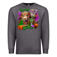 Charcoal Heather spooky halloween cows Premium Sweatshirt - LillyAllenDesigns