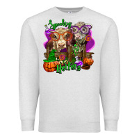 Oatmeal Heather spooky halloween cows Premium Sweatshirt - LillyAllenDesigns