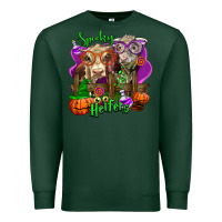 Sports Green spooky halloween cows Premium Sweatshirt - LillyAllenDesigns