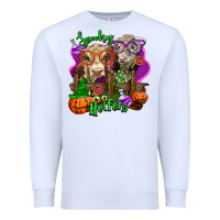White spooky halloween cows Premium Sweatshirt - LillyAllenDesigns