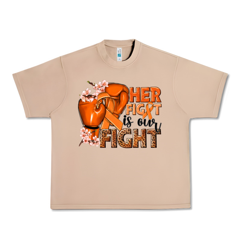 Her Fight Is Our Fight Kidney Cancer Orange Ribbon Urban Heavy Tee by NancyCooperArtShop | Teevron