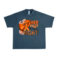 Midnight Navy Her fight is our fight Kidney Cancer orange ribbon Urban Heavy Tee - NancyCooperArtShop