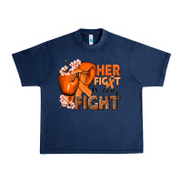 Navy Her fight is our fight Kidney Cancer orange ribbon Urban Heavy Tee - NancyCooperArtShop