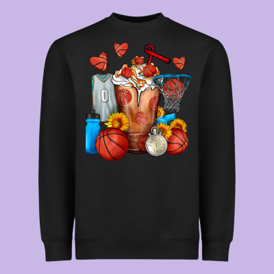 Basketball Sunflower Frappe Heavyweight Sweatshirt Designed By Fadigitalartstudio