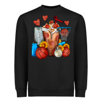 Black Basketball Sunflower Frappe Heavyweight Sweatshirt - FaDigitalArtStudio