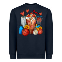 Navy Basketball Sunflower Frappe Heavyweight Sweatshirt - FaDigitalArtStudio