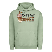 Pigment Oil Green but first coffee Urban Hoodie - BarkalooDesign