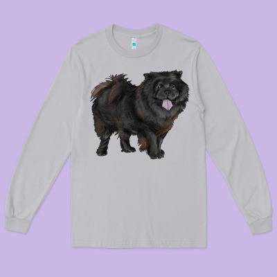 Black Chow Chow Long Sleeve Tee Designed By Ranaportraitstore