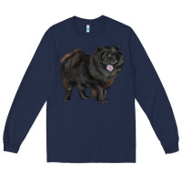 Navy black chow chow Long Sleeve Tee - RanaPortraitStore