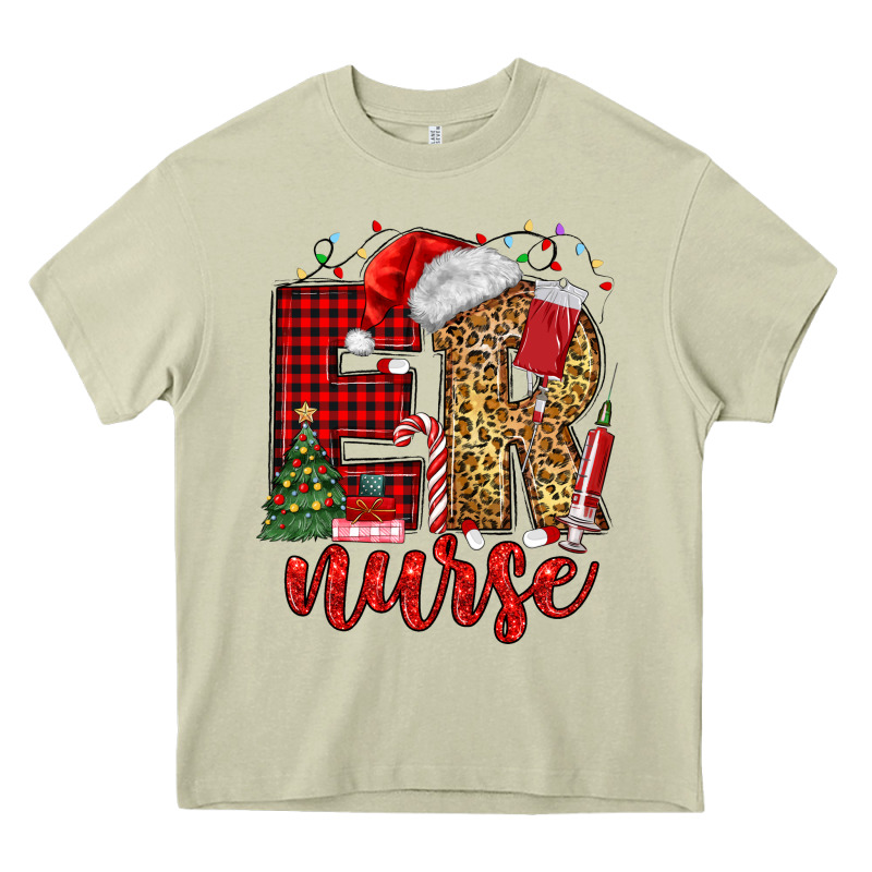 Er Nurse Christmas Heavy Core Tee by MaliasSmallBusiness | Teevron