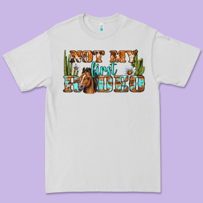 Not My First Rodeo Western Premium Tee Designed By Bundleandbundleshop