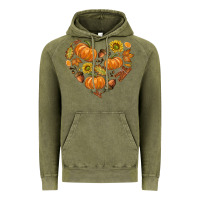 Vintage Olive Fall Heart Vintage Hoodie - texasbilliewilder