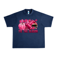 Navy Tis' the season Football Breast Cancer Urban Heavy Tee - NancyCooperArtShop