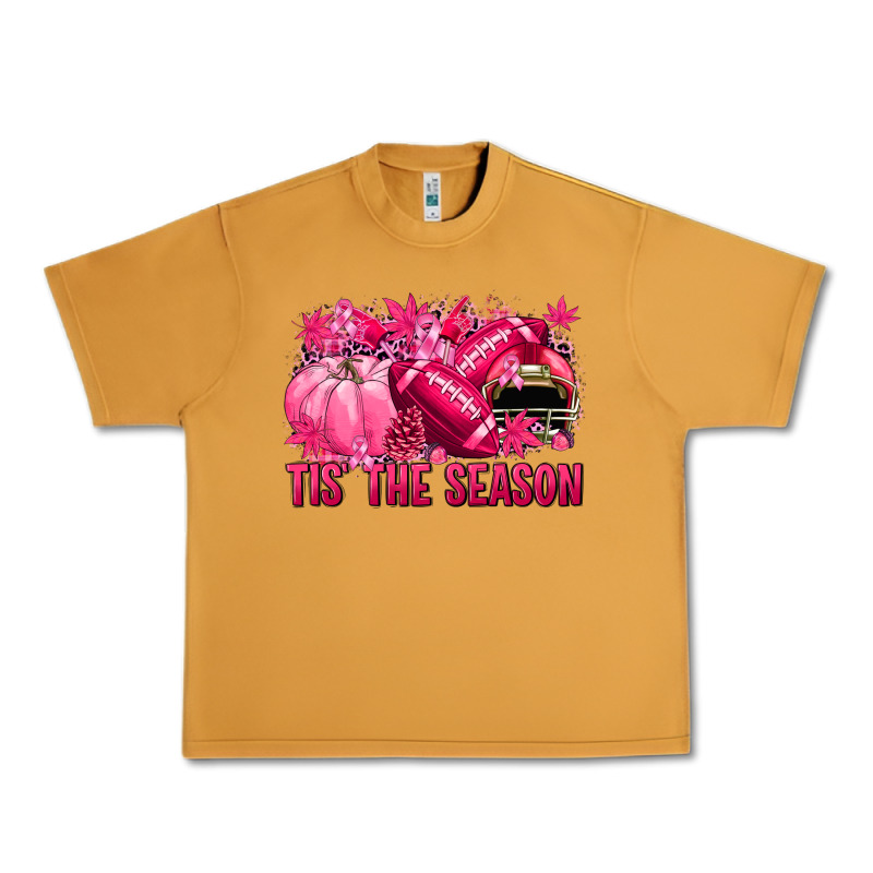 Tis' The Season Football Breast Cancer Urban Heavy Tee by NancyCooperArtShop | Teevron