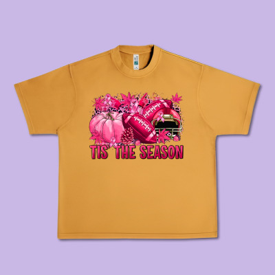 Tis' The Season Football Breast Cancer Urban Heavy Tee Designed By Nancycooperartshop