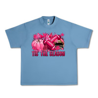 Pebble Blue Tis' the season Football Breast Cancer Urban Heavy Tee - NancyCooperArtShop