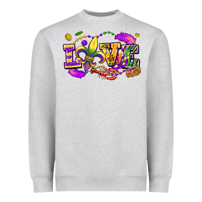 Love Mardi Gras Heavyweight Sweatshirt by FaDigitalArtStudio | Teevron