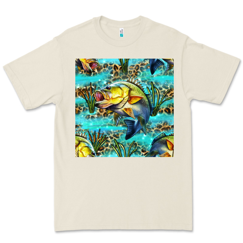 Lake Fish And Reeds With Leopard Seamless Pattern Bbs Premium Tee by BundleAndBundleShop | Teevron