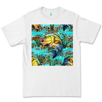 White Lake Fish And Reeds With Leopard Seamless Pattern Bbs Premium Tee - BundleAndBundleShop