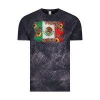 Cloud Black Mexican Flag with Leopard Vintage Tee - texasbilliewilder