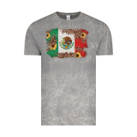 Cloud Rock Mexican Flag with Leopard Vintage Tee - texasbilliewilder