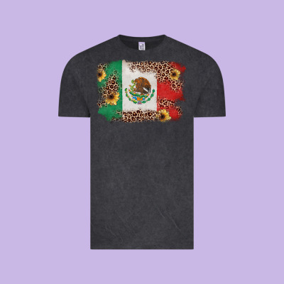 Mexican Flag With Leopard Vintage Tee Designed By Texasbilliewilder