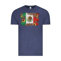 Vintage Denim Mexican Flag with Leopard Vintage Tee - texasbilliewilder
