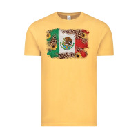 Vintage Mustard Mexican Flag with Leopard Vintage Tee - texasbilliewilder