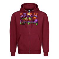 Burgundy salem witch company Zipper Hoodie - BundleAndBundleShop