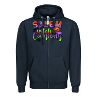 Navy salem witch company Zipper Hoodie - BundleAndBundleShop