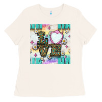 Bone Leopard Love Hair And Mirror With Daisy Seamless Pattern Bbs Ladies Tee - BundleAndBundleShop