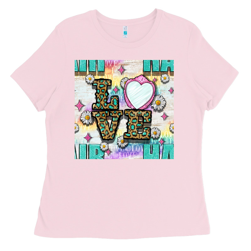 Leopard Love Hair And Mirror With Daisy Seamless Pattern Bbs Ladies Tee by BundleAndBundleShop | Teevron