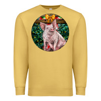 Antique Gold christmas pig Premium Sweatshirt - LillyAllenDesigns