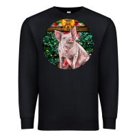 Black christmas pig Premium Sweatshirt - LillyAllenDesigns
