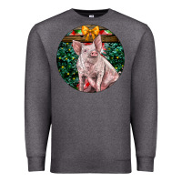 Charcoal Heather christmas pig Premium Sweatshirt - LillyAllenDesigns