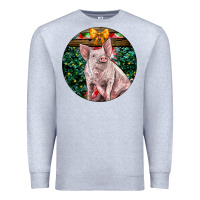 Heather Grey christmas pig Premium Sweatshirt - LillyAllenDesigns