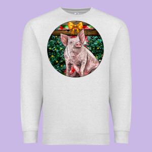Christmas Pig Premium Sweatshirt Designed By Lillyallendesigns
