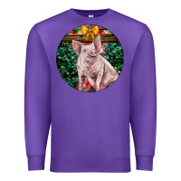 Purple christmas pig Premium Sweatshirt - LillyAllenDesigns