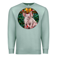 Seafoam christmas pig Premium Sweatshirt - LillyAllenDesigns