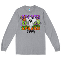 Heather Grey spooky spooky spooky vibes Long Sleeve Tee - CowGirlArtShop
