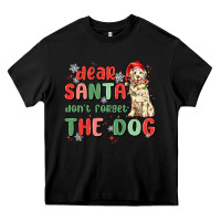 Black dear santa dont forget the dog Heavy Core Tee - MaliasSmallBusiness